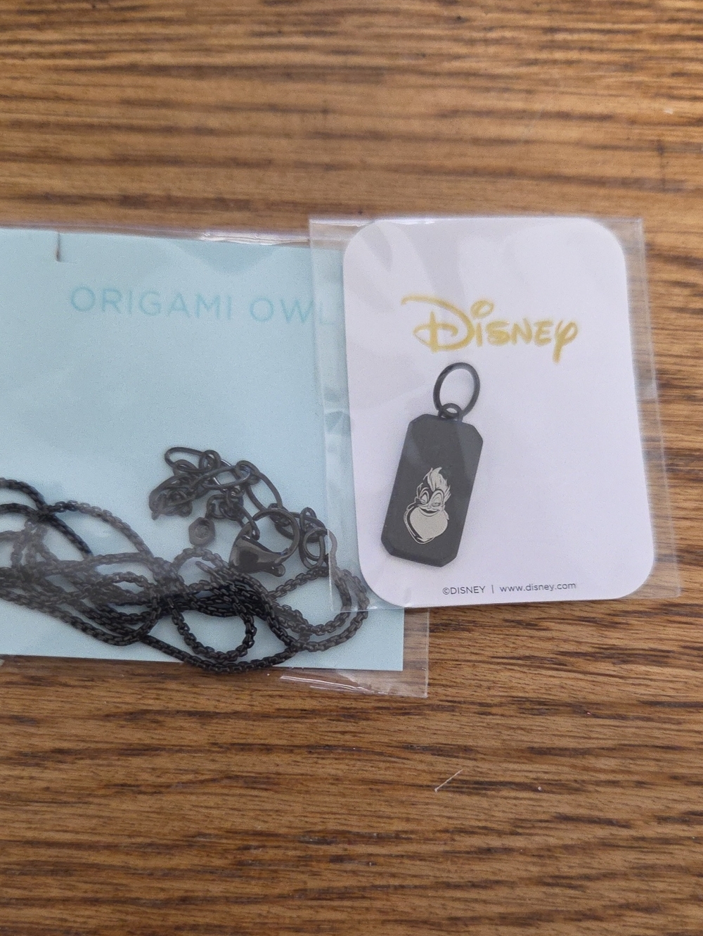Origami Owl Black Disney Pendant Tag and Chain - URSULA